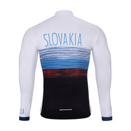 BONAVELO Cycling winter long sleeve jersey - SLOVAKIA WINTER - white/multicolour