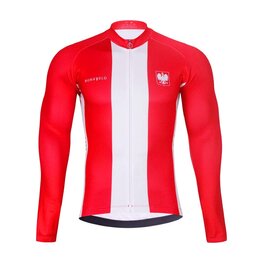 BONAVELO Cycling winter long sleeve jersey - POLAND WINTER - red/white