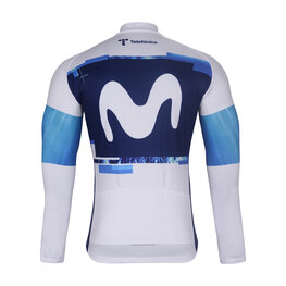 BONAVELO Cycling winter long sleeve jersey - MOVISTAR 2025 WINTER  - white/blue