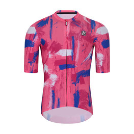 HOLOKOLO Cycling short sleeve jersey - STROKES - pink/blue