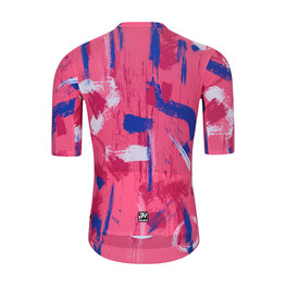 HOLOKOLO Cycling short sleeve jersey - STROKES - pink/blue