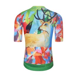 HOLOKOLO Cycling short sleeve jersey - DEER - green/multicolour