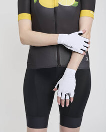 RIVANELLE Cycling fingerless gloves - ELEGANCE TOUCH - white
