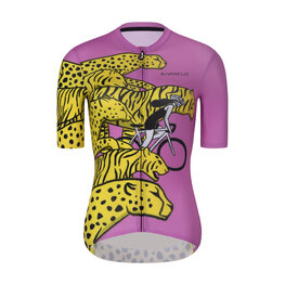 RIVANELLE BY HOLOKOLO Cycling short sleeve jersey - CHEETAH - yellow/pink