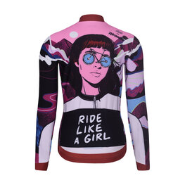 RIVANELLE Cycling winter long sleeve jersey - SUNSET WINTER - pink/multicolour