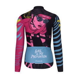 RIVANELLE Cycling winter long sleeve jersey - MEDITATION WINTER - black/pink