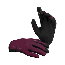 IXS Cycling long-finger gloves - CARVE - bordeaux/black