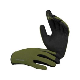 IXS Cycling long-finger gloves - KIDS CARVE - green/black