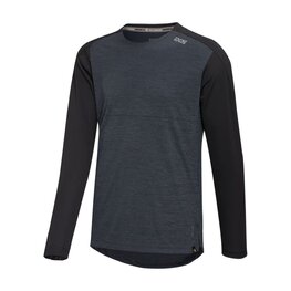 IXS Cycling summer long sleeve jersey - FLOW X - black/grey
