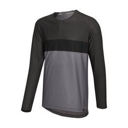 IXS Cycling summer long sleeve jersey - FLOW XTG LS - grey/black