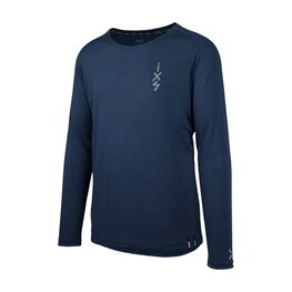 IXS Cycling summer long sleeve jersey - FLOW MERINO LS - blue