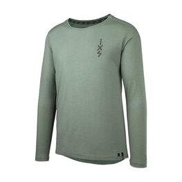 IXS Cycling summer long sleeve jersey - FLOW MERINO LS - green
