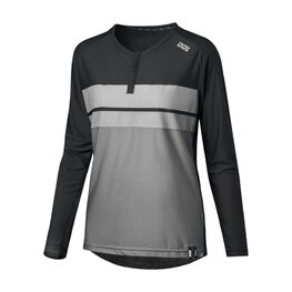 IXS Cycling summer long sleeve jersey - FLOW LITE 1.0 W - black/grey