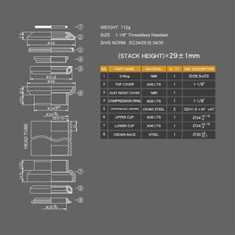 LONGUS headset - HEADSET 28,6mm - black