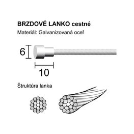 LONGUS brake cable -  ROAD - silver