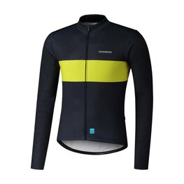 SHIMANO Cycling summer long sleeve jersey - VERTEX TEAM LONG - blue/yellow