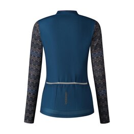 SHIMANO Cycling winter long sleeve jersey - KAEDE PRINTED LONG - blue