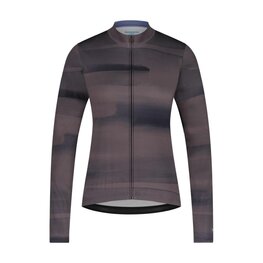 SHIMANO Cycling winter long sleeve jersey - KAEDE PRINTED LONG - purple/grey