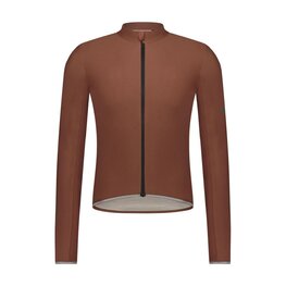 SHIMANO Cycling summer long sleeve jersey - EVOLVE MERINO LONG - brown
