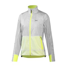 GORE Cycling rain jacket - DRIVE WMN - white/yellow