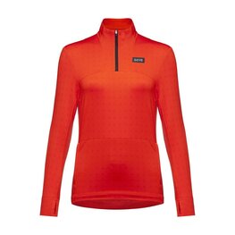 GORE Cycling long sleeve t-shirt - EVERYDAY THERMO 1/4-ZIP WMN - orange
