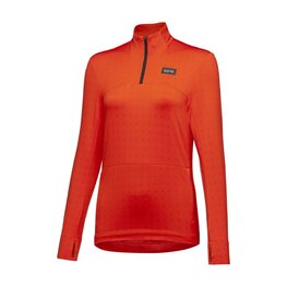 GORE Cycling long sleeve t-shirt - EVERYDAY THERMO 1/4-ZIP WMN - orange