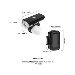 BLACKBURN set of lights - Blackburn DAYVLAZER 550 + GRID REAR (set) USB-C