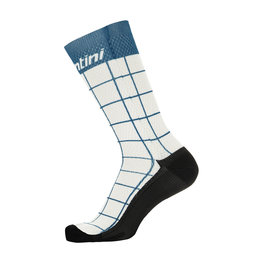 SANTINI Cyclingclassic socks - DINAMO MEDIUM - white/blue