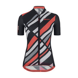 SANTINI Cycling short sleeve jersey - SLEEK RAGGIO LADY - black/pink