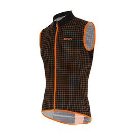 SANTINI Cycling gilet - NEBULA WIND - orange/black