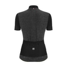 SANTINI Cycling short sleeve jersey - COLORE PURO LADY - grey/black