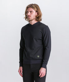 SANTINI Cycling winter long sleeve jersey - WINDBLOCK - black