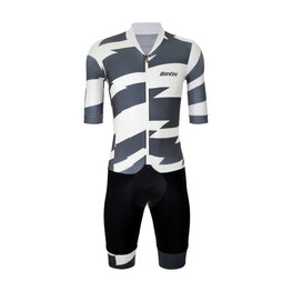 SANTINI Cycling skinsuit - VIPER FURIA ROAD - white/black