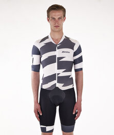 SANTINI Cycling skinsuit - VIPER FURIA ROAD - white/black
