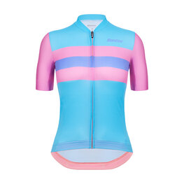 SANTINI Cycling short sleeve jersey - ECO SLEEK NEW BENGAL - pink/turquoise
