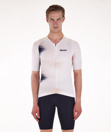 SANTINI Cycling short sleeve jersey - OMBRA - white