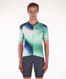SANTINI Cycling short sleeve jersey - OMBRA - green