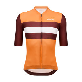 SANTINI Cycling short sleeve jersey - ECO SLEEK NEW BENGAL  - orange/bordeaux