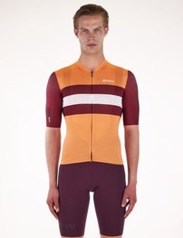 SANTINI Cycling short sleeve jersey - ECO SLEEK NEW BENGAL  - orange/bordeaux