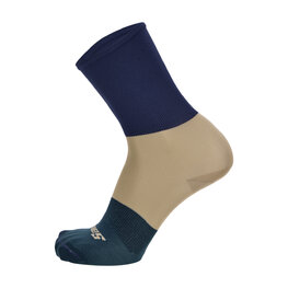 SANTINI Cyclingclassic socks - BIG BENGAL - beige/blue