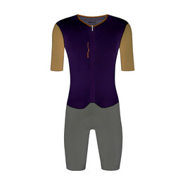 SANTINI Cycling skinsuit - MADSS - grey/purple
