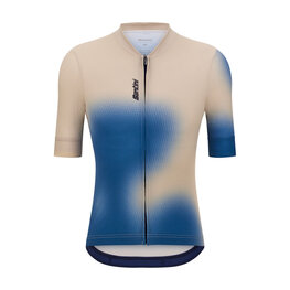 SANTINI Cycling short sleeve jersey - SPOT - beige/blue