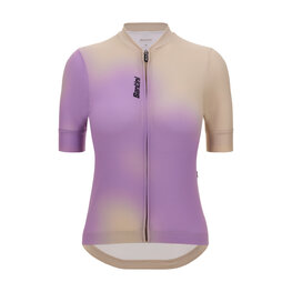 SANTINI Cycling short sleeve jersey - SPOT - beige/purple