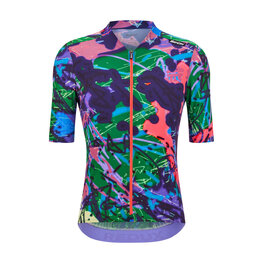 SANTINI Cycling short sleeve jersey - REDUX LOUD - green/purple/pink