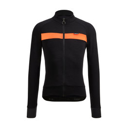 SANTINI Cycling winter long sleeve jersey - ADAPT WOOL  - orange/black