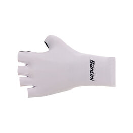 SANTINI Cycling fingerless gloves - MADSS AERO - white