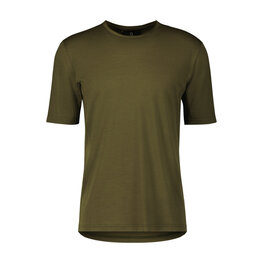 SCOTT Cycling short sleeve t-shirt - COMMUTER MERINO - brown
