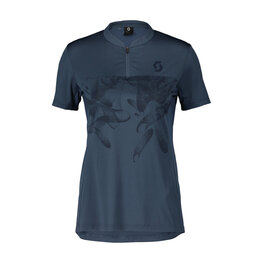 SCOTT Cycling short sleeve jersey - TRAIL FLOW ZIP SS W - blue