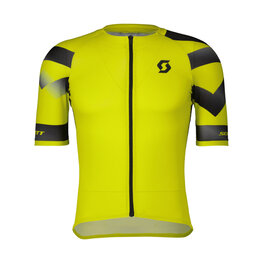 SCOTT Cycling short sleeve jersey - PREMIUM CLIMBER - yellow/black