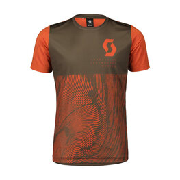 SCOTT Cycling short sleeve jersey - TRAIL VERTIC 10 SS JR - orange/brown